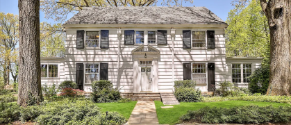 A white Colonial house in Fieldston the Bronx